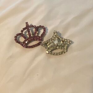 Vintage sash pagent crown costume Pink and Silver Dance Costume pins